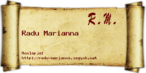 Radu Marianna névjegykártya